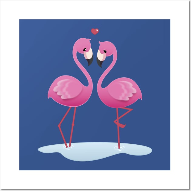 Pink Flamingo Love Wall Art by Irene Koh Studio